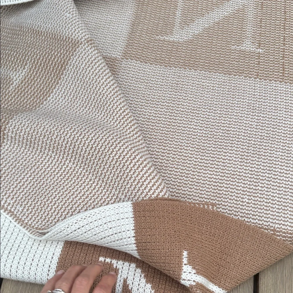 Butterscotch Blankees Monogram “N” Knit Throw Blanket